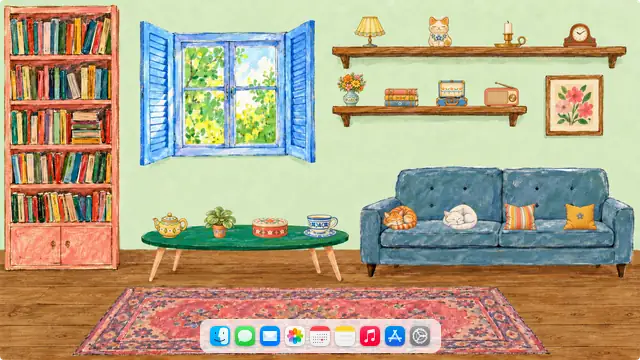 Afternoon Storyroom — wallpaper, icons and Dock preview