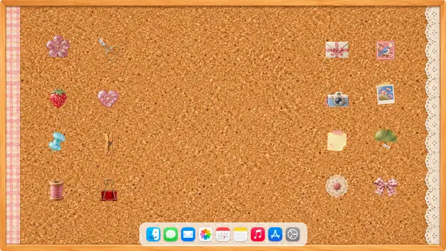 Cork Moodboard — wallpaper, icons and Dock preview