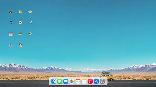 Emoji — wallpaper, icons and Dock preview
