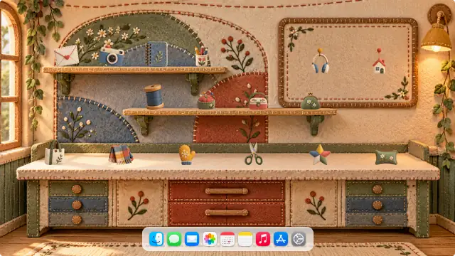 Felt Haberdashery — wallpaper, icons and Dock preview
