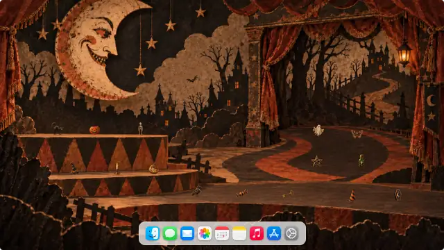 Vintage Shadow Theatre — wallpaper, icons and Dock preview