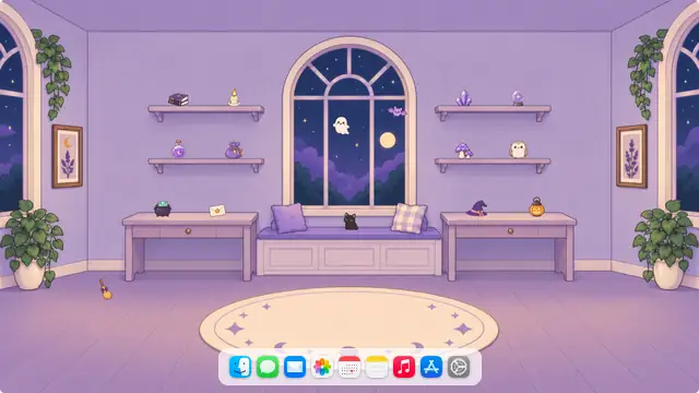 Lavender Witch Room — wallpaper, icons and Dock preview