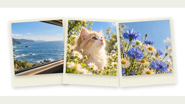 Three Prints — widget preview with demo data