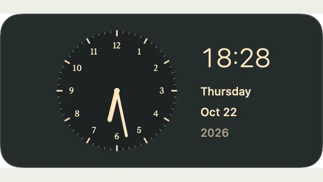 Clockwork — widget preview with demo data