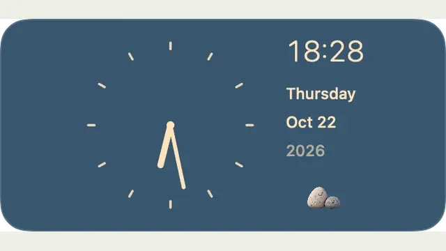 Quiet Chime — widget preview with demo data