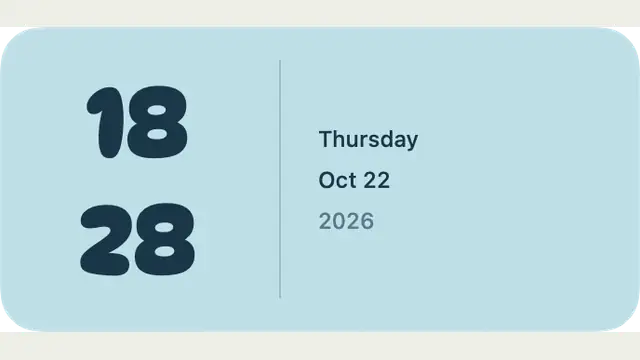 Soft Digits — widget preview with demo data