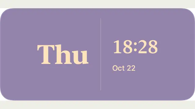 Split Weekday — widget preview with demo data