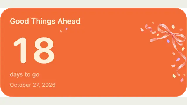 Good Things Ahead — widget preview with demo data