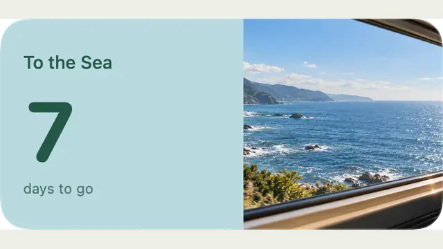 To the Sea — widget preview with demo data