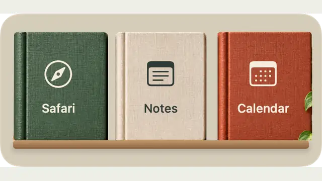 Desk Bookshelf — widget preview with demo data