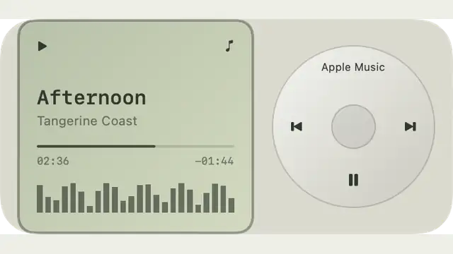 Pocket Player — widget preview with demo data