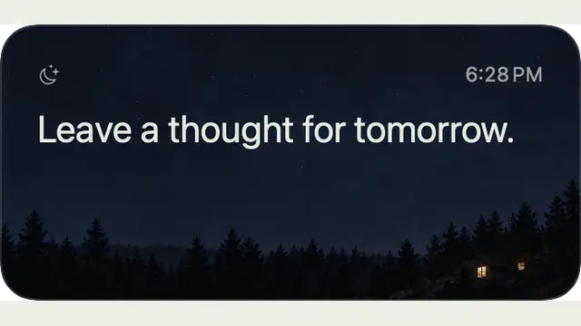 Night Memo — widget preview with demo data