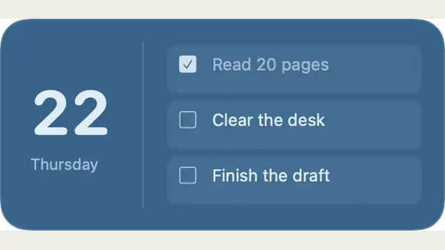 One Thing per Line — widget preview with demo data
