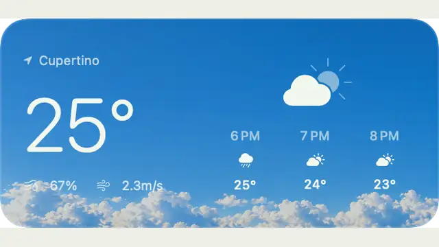 Hourly Forecast — widget preview with demo data