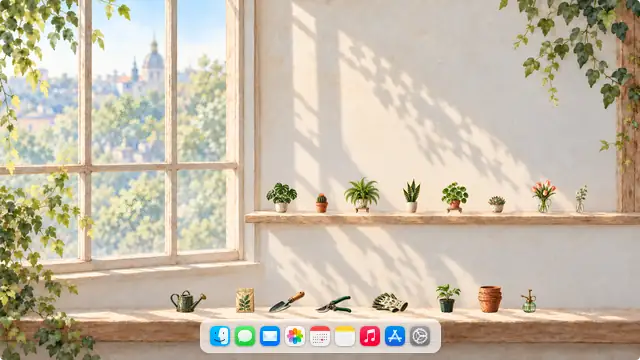 Windowside Botanical — wallpaper, icons and Dock preview